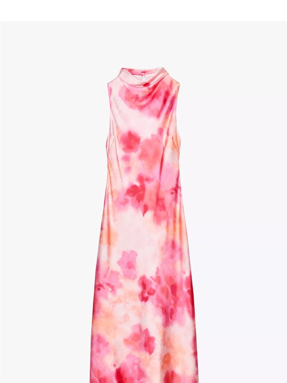Sleeveless Pink Tie-Dye Maxi Dress zara